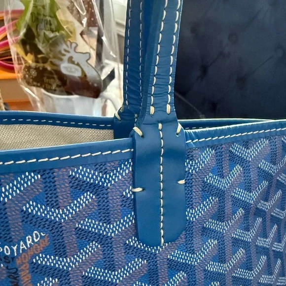 Goyard Blue Monogram Tote - Picture 12 of 16